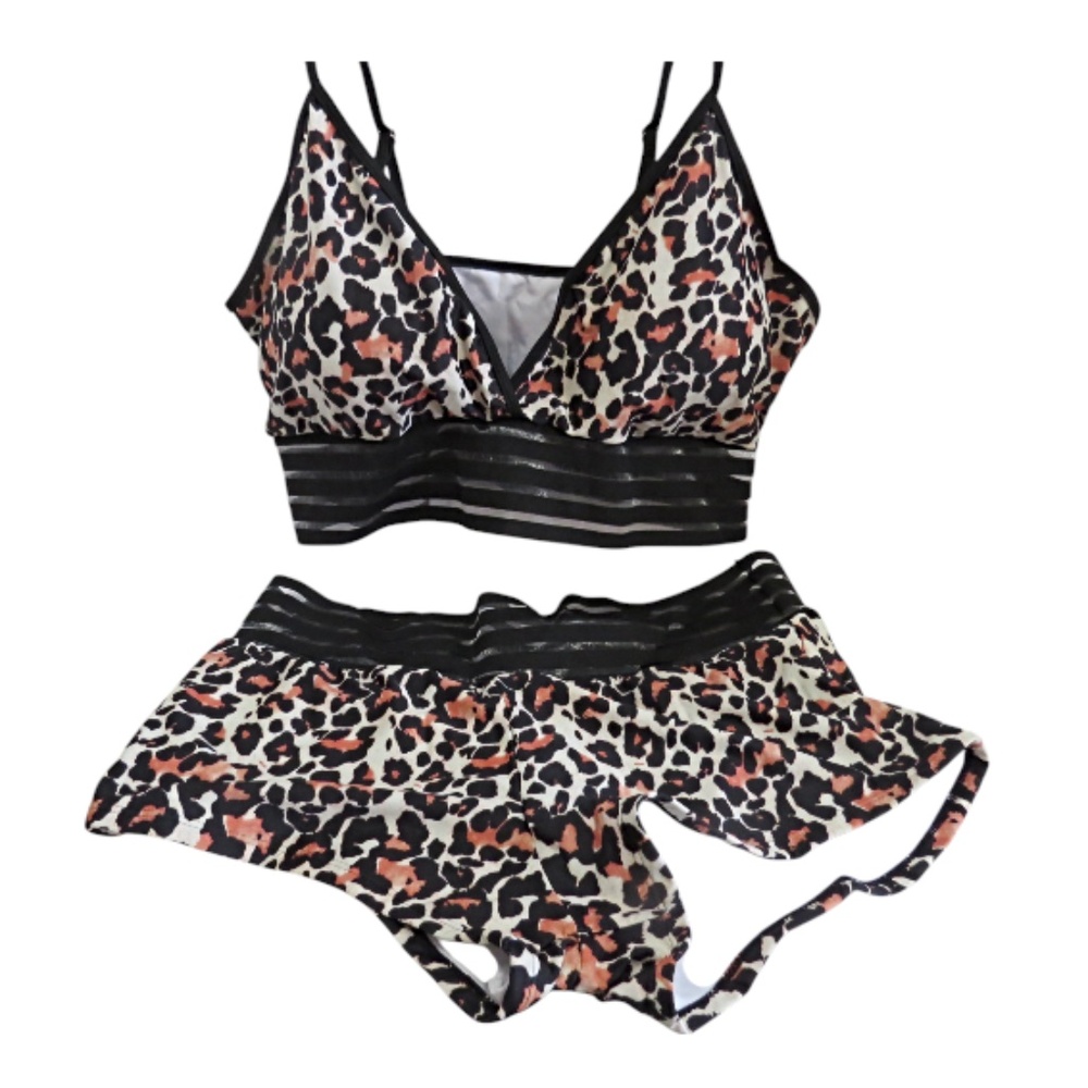 NEW 2 Pieces Leopard Print  Bikini / Lingerie Size 4X